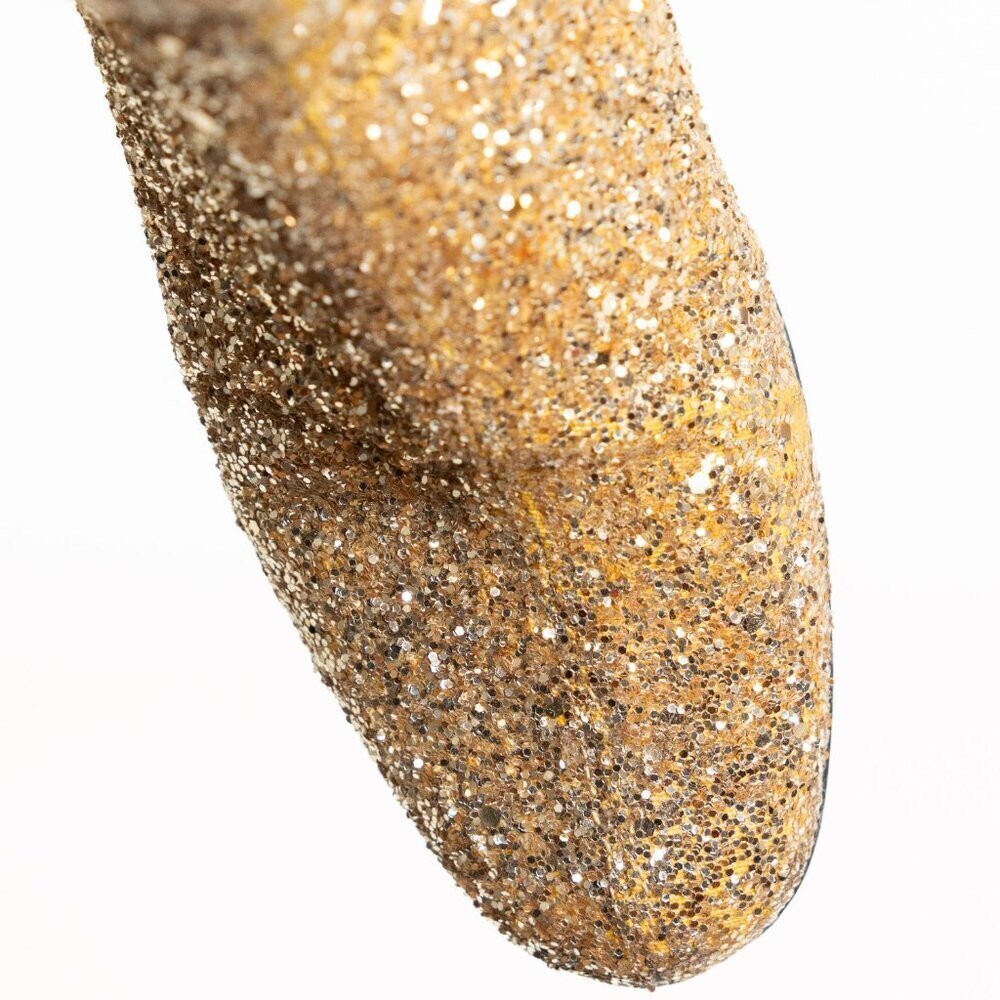 Saint Laurent Babies Gold Glitter Block Heel Ankle Boot EU 36 Authentic COA - Picture 8 of 16